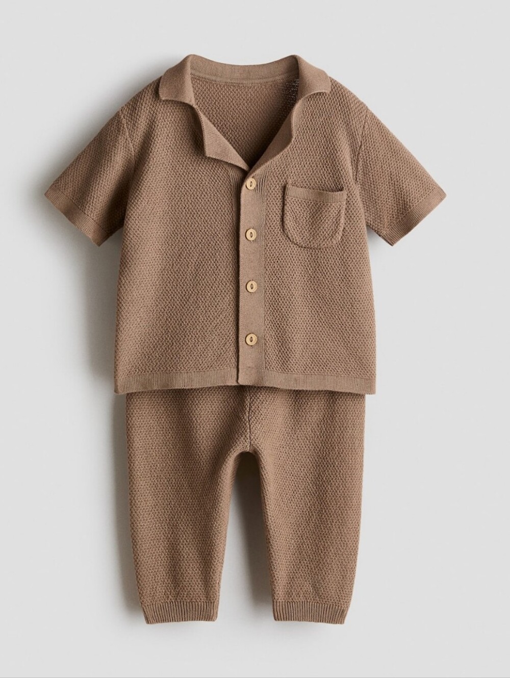 H&M Brown 2 Piece Cotton Knit Set